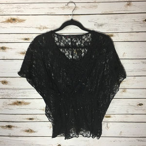 HeartSoul Black All over Lace Top Large
